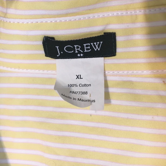 J Crew Factory. Yellow & white Button down shirt. - Picture 2 of 4